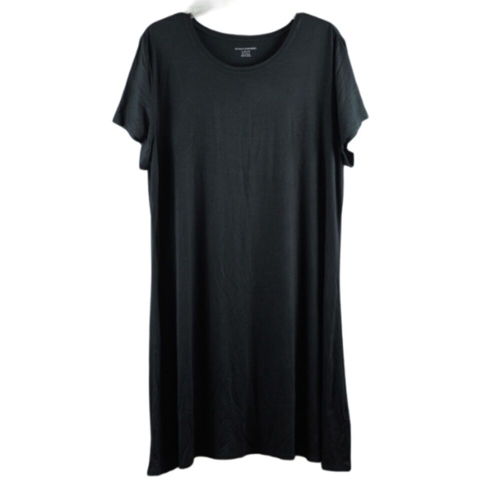 Amazon Essentials Black Women's Casual Dress Short Sleeve Pullover XL 028